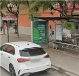 Marquesina publicitaria en la avenida de Valencia, esquina con la calle Picasso, Castellón